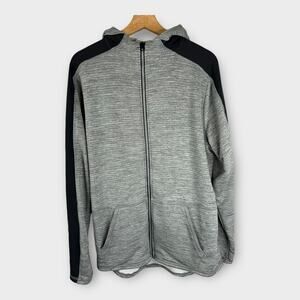 Spyder Active Mens size Large Pro Web Full Zip Jacket Hoodie Gray